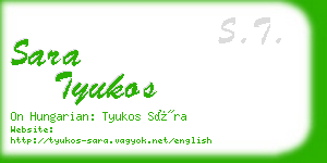 sara tyukos business card